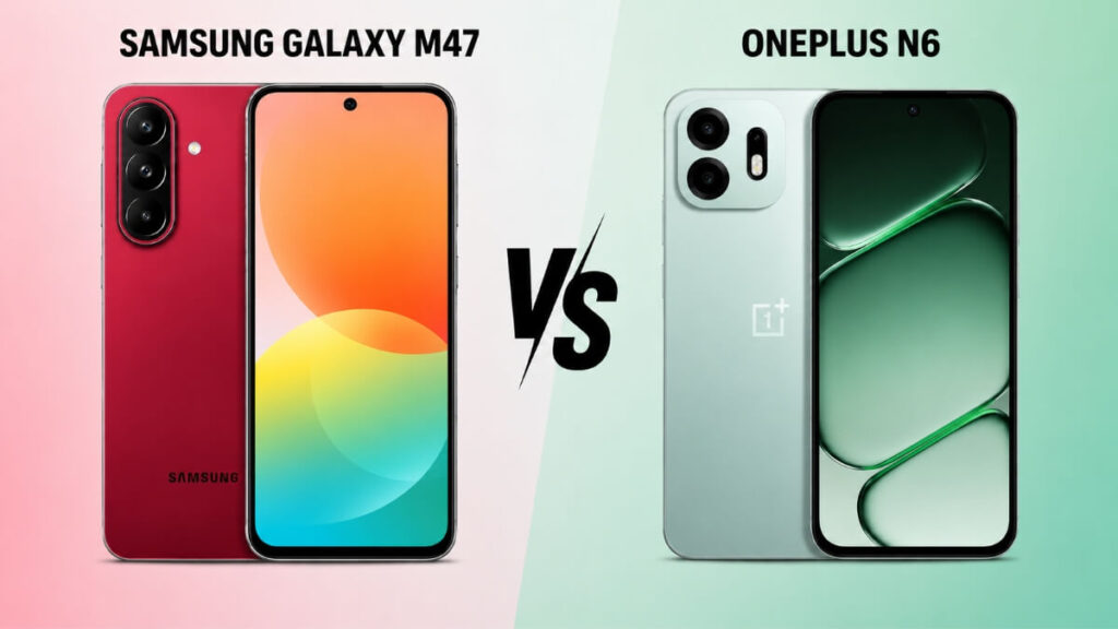 Samsung Galaxy M47 vs OnePlus N6 comparison banner