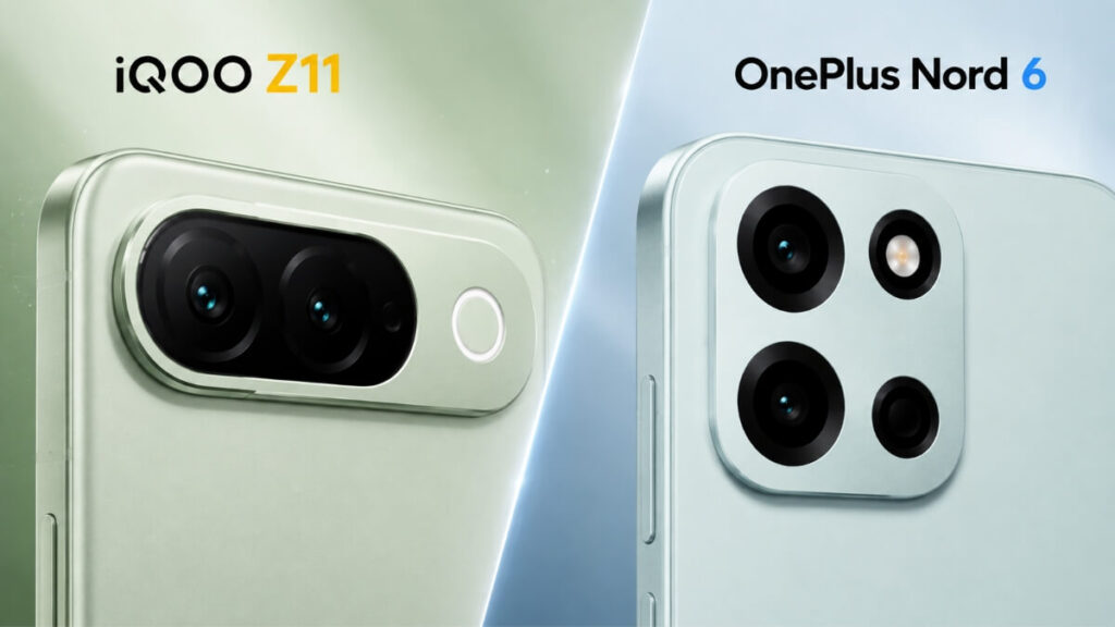 iQOO Z11 vs OnePlus Nord 6 rear camera module and OIS setup comparison