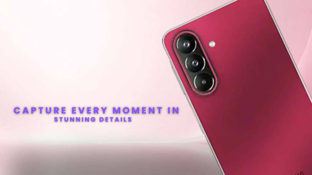 Samsung Galaxy M47 5G camera setup showcase with text Capture Every Moment in Stunning Details