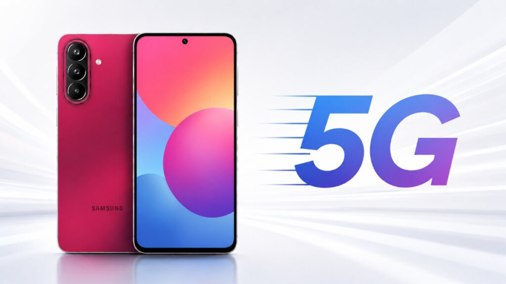 Samsung Galaxy M47 5G connectivity and fast network showcase with large 5G text